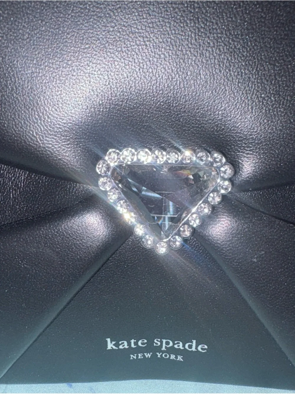 kate spade Black Mini Top-Handle Bag with Crystal Triangle Accent